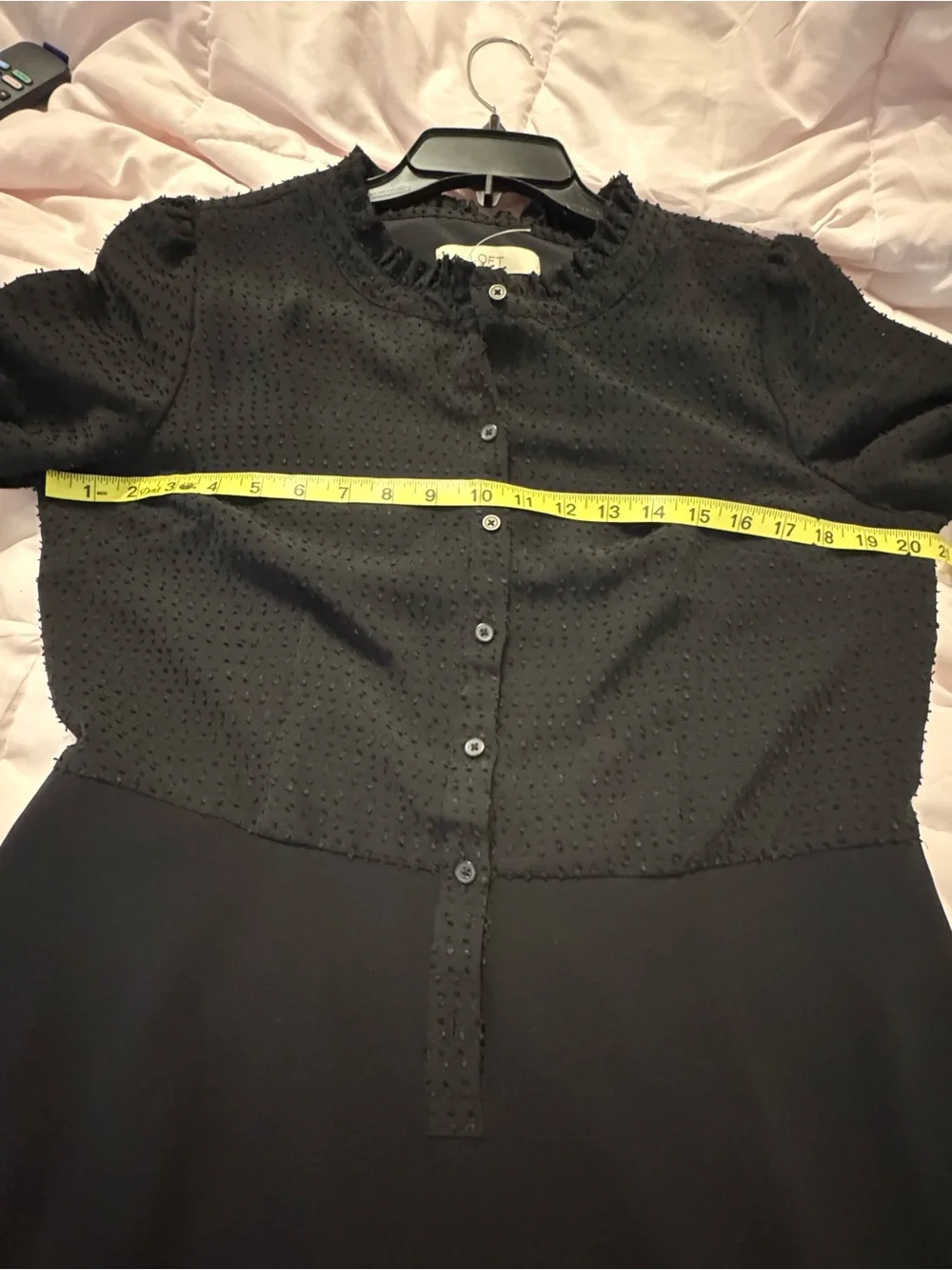 LOFT Black Long-Sleeve Ruffle-Cuff Midi Dress - Picture 12 of 12
